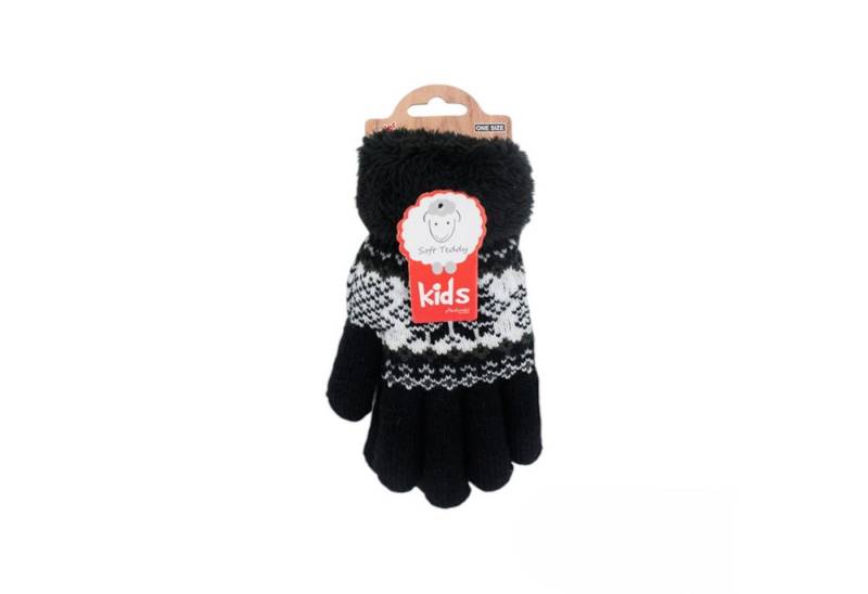 Antonio Strickhandschuhe Kinder Winter Handschuhe » Fingerhandschuhe Norweger Stern (1 Paar, 2-St., 1 Paar) » Strickhandschuhe warm gefütterte » Soft Teddy Kinderhandschuhe von Antonio