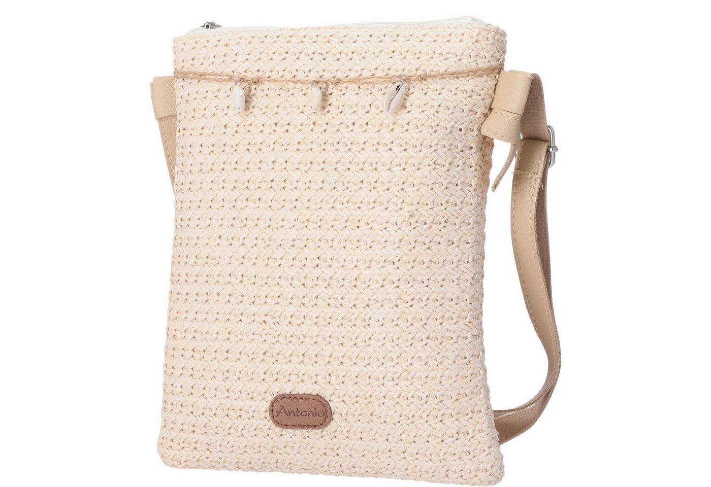 Antonio Umhängetasche Antonio Damen Bast Tasche S beige (1-tlg) von Antonio