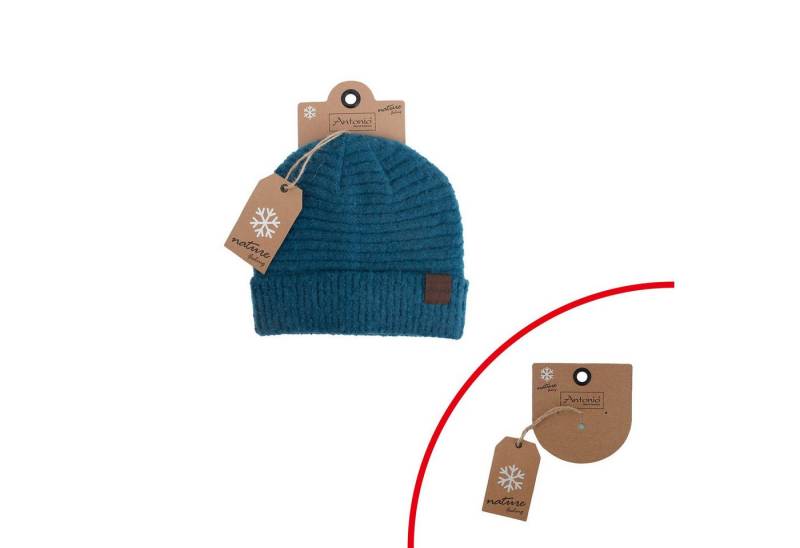 Antonio Strickmütze Antonio Damen Strick Mütze Bouclé Beanie petrol (1-St) von Antonio