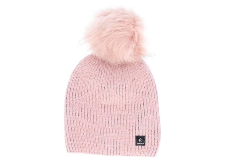 Antonio Strickmütze Antonio Damen Winter Strick Mütze Beanie rose (1-St) von Antonio