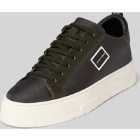 Antony Morato Ledersneaker mit Label-Applikation in Anthrazit, Größe 41 von Antony Morato
