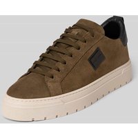 Antony Morato Ledersneaker mit Label-Applikation in Taupe, Größe 45 von Antony Morato