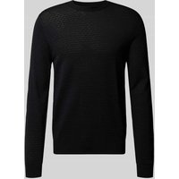 Antony Morato Slim Fit Pullover aus Viskose-Mix mit Strukturmuster in Black, Größe S Antony Morato Slim Fit Pullover aus Viskose-Mix mit Strukturmuster in Black, Größe S von Antony Morato