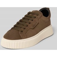 Antony Morato Sneaker aus Leder mit Label-Prägung Modell 'HOPPER' in Taupe, Größe 42 von Antony Morato