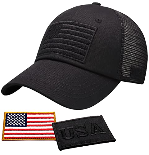 Antourage Amerikanische Flagge, unkonstruierter Hut für Damen und Herren, Twill-Mesh, Snapback, Baseballkappe mit USA-Flagge, (13) Schwarz Classic Mesh Snapback, Einheitsgröße von Antourage