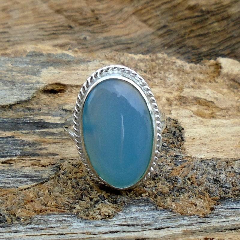 Aqua Blue Chalcedon Edelstein Ring, 925 Sterling Silber Geburtsstein Designer Geschenk Für Sie Aqua Blue Chalcedon Edelstein Ring, 925 Sterling Silber Geburtsstein Designer Geschenk Für Sie von Antragemsnjewels