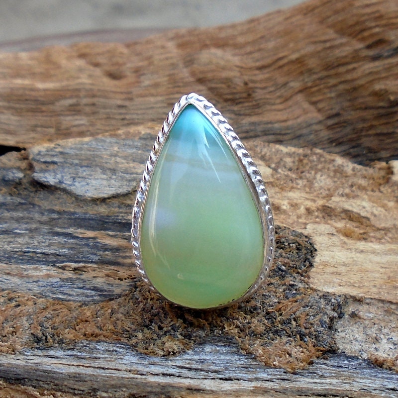 Botswana Achat Ring Sterling Silber Statement Ring von Antragemsnjewels