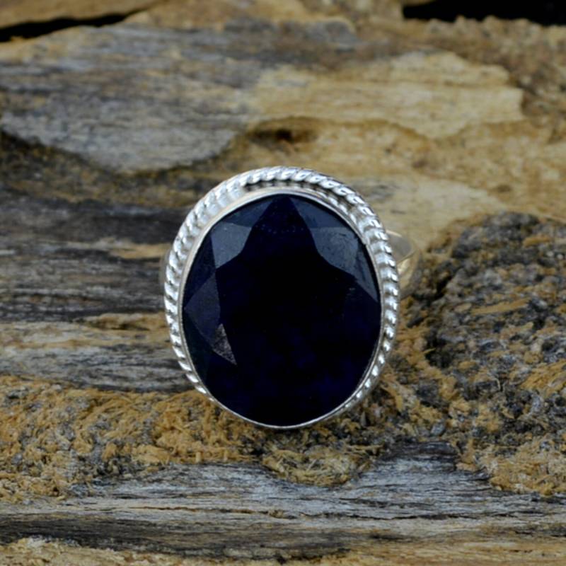 Oval Blauer Saphir Ring 925 Sterling Silber Geburtsstein Ring Oval Blauer Saphir Ring 925 Sterling Silber Geburtsstein Ring von Antragemsnjewels