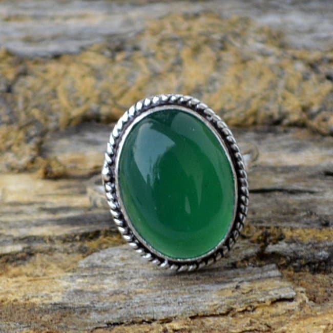 Oval Grüner Onyx Ring Handgefertigter 925 Sterling Silber Geburtsstein Oval Grüner Onyx Ring Handgefertigter 925 Sterling Silber Geburtsstein von Antragemsnjewels