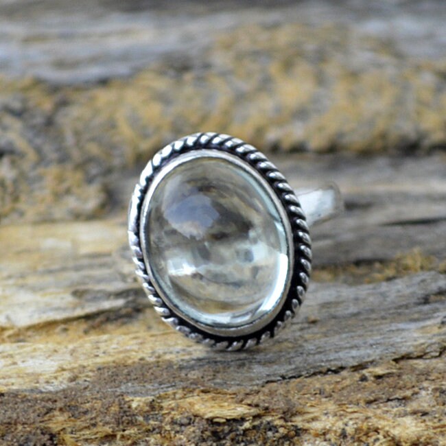Oval Prasiolith Edelstein Ring Sterling Silber Geschenk Zum Geburtsstein von Antragemsnjewels