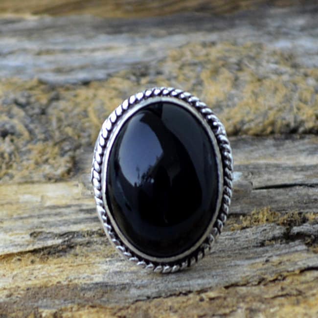 Ovaler Schwarzer Onyx Ring Handgemachter 925Er Sterlingsilber Edelstein Ovaler Schwarzer Onyx Ring Handgemachter 925Er Sterlingsilber Edelstein von Antragemsnjewels