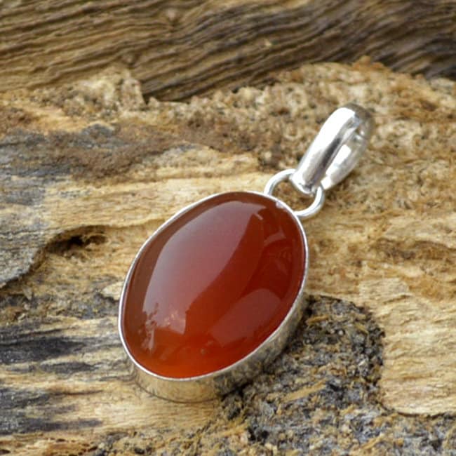 Roter Onyx Edelstein Anhänger Handgemachtes 925 Sterling Silber Schmuckset von Antragemsnjewels