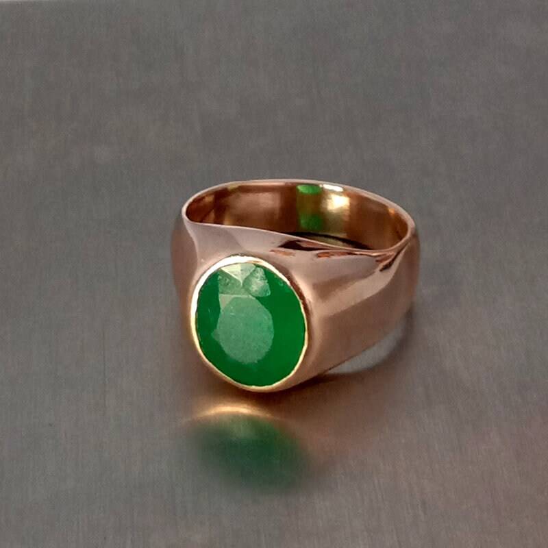 Smaragd Ring Sterling Silber Rosegold, Mai Geburtsstein Smaragd Ring Sterling Silber Rosegold, Mai Geburtsstein von Antragemsnjewels