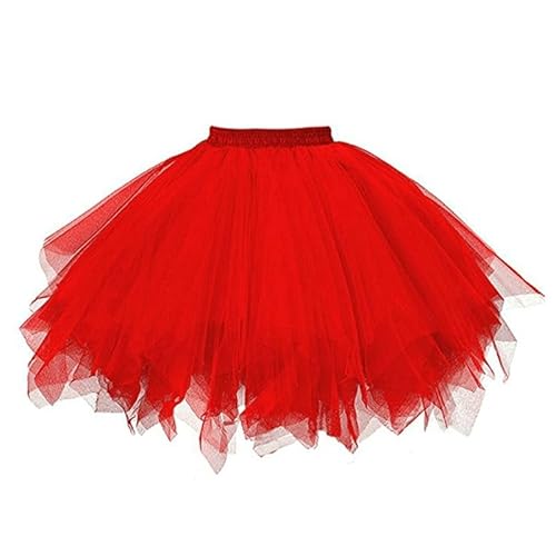 Anttyscar Damen tüllrock Klassisch Elastisch Damen Karneval Kostüm Tüllrock 50er Tütü Rock Kurz Ballett Unterrock Crinoline Petticoat Tutu von Anttyscar