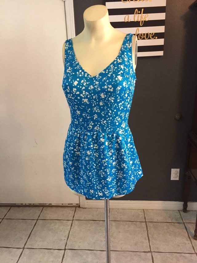 Maxine Aus Hollywood Blau & Weiß Polka Punkt Granmy Ein Stück Größe 14 von Antweakin