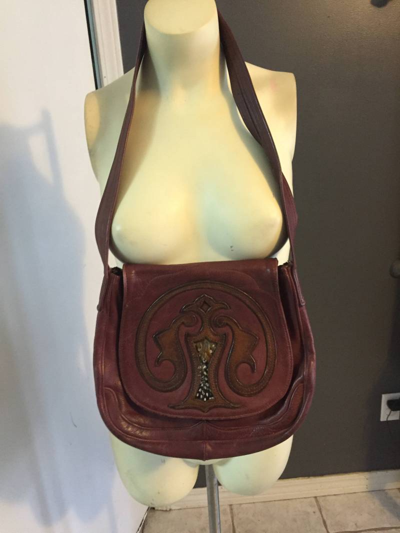 Süße Jahrgang Handgefertigte Leder Geldbörse Details Feder Burgunderroter von Antweakin