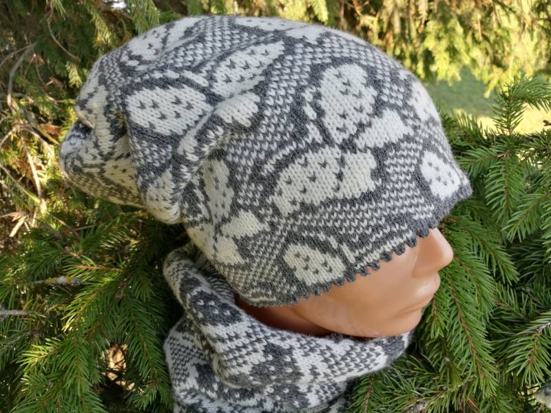 Beanie Wolle Mütze, Skimütze, Slouch Strickmütze Doppelt von AnuCraft