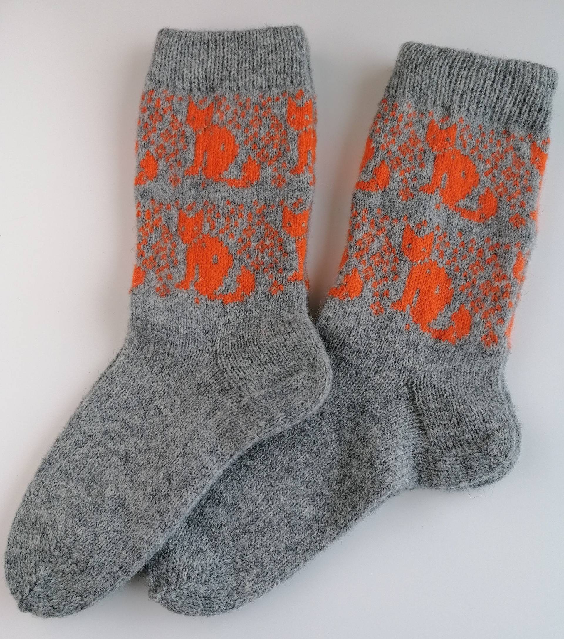 Fuchs Gestrickte Socken, Aus Reine Wolle, Stricken Estland, Wollsocken, Waldland Muster von AnuCraft