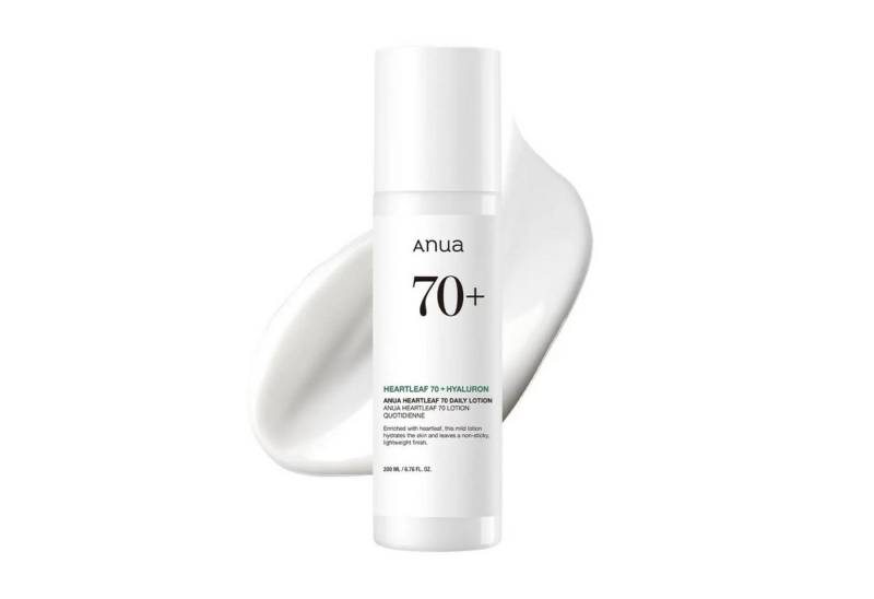 Anua Feuchtigkeitscreme Heartleaf 70% Daily Lotion – Beruhigende, vegane Gesichtspflege mit Houttuynia Cordata, Hyaluron & Centella für empfindliche, unreine, oder gereizte Haut – leichte Feuchtigkeitsemulsion – 200 ml von Anua