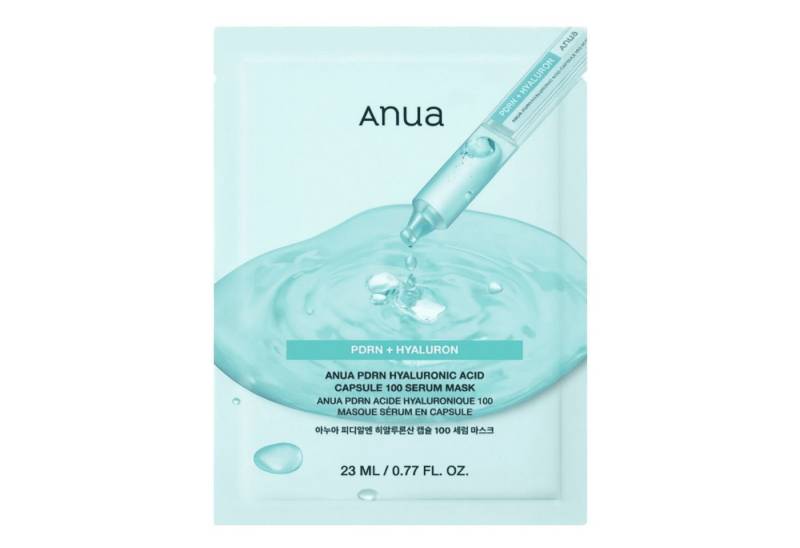Anua Gesichtsmaske PDRN Hyaluronic Acid Capsule 100 Serum Mask 23ml – intensive Feuchtigkeitsmaske mit PDRN, 11-fach Hyaluron-Komplex & Niacinamid, polstert Trockenheitslinien optisch auf & verleiht fresh Glow von Anua