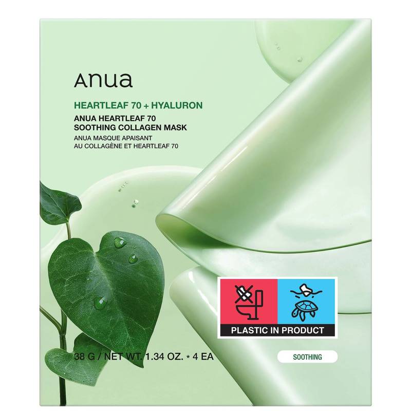 Anua Heartleaf 70 Soothing Collagen Mask (4 Sheets) 38g von Anua