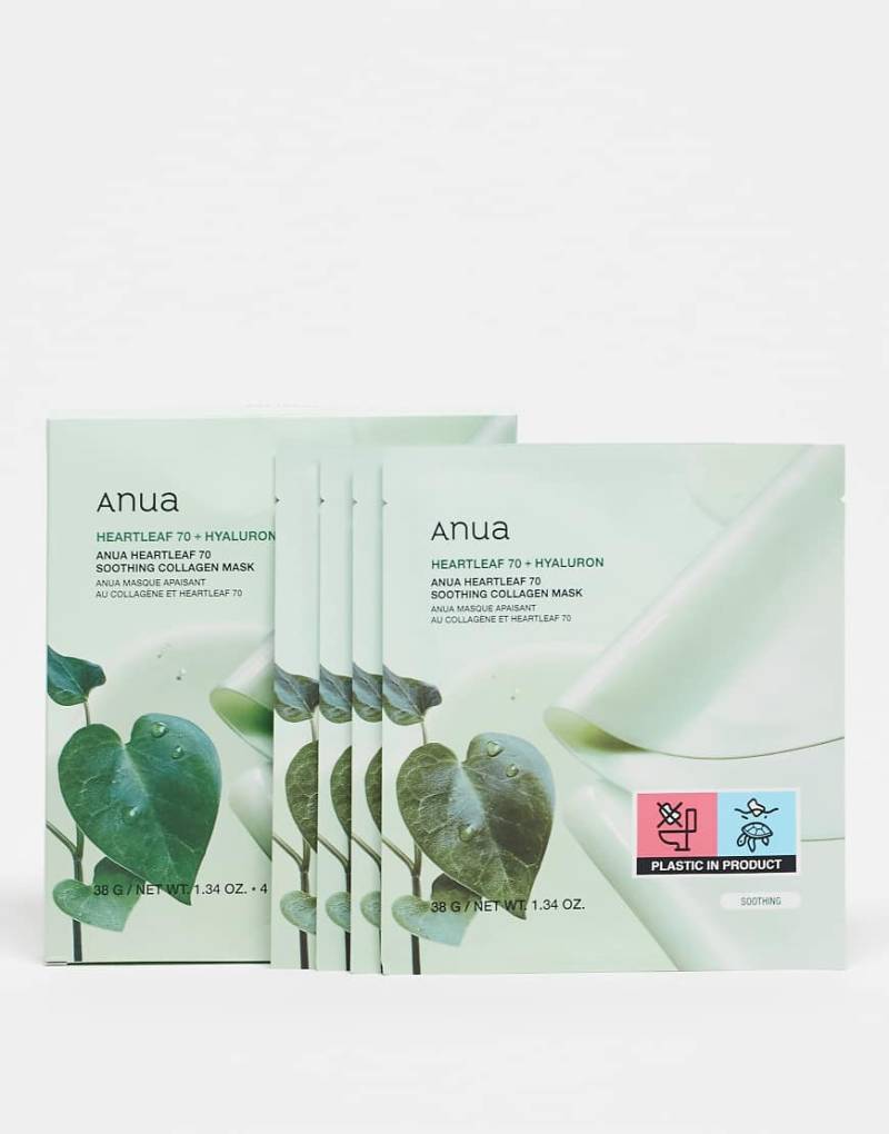 Anua - Heartleaf 70 Soothing - Kollagen-Masken (4 Tuchmasken)-Keine Farbe von Anua