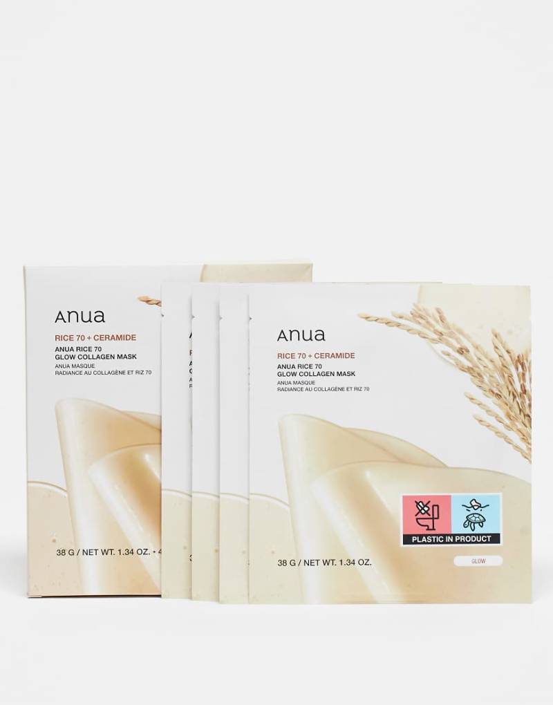 Anua - Rice 70 Glow - Kollagen-Masken (4 Tuchmasken)-Keine Farbe von Anua