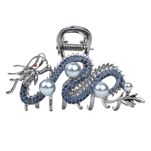 Anulely Haarspangen, Drachen Metall Haarnadel, Drache Elegante Metall Haarspangen, Drache Haarnadel mit Perle für Mädchen Metall Haarspangen Haarschmuck von Anulely