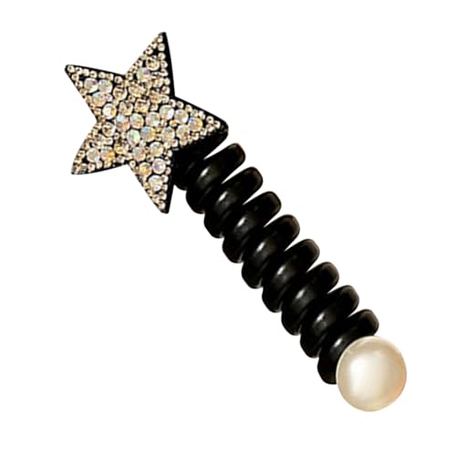 Telefonschnur-Haarbänder | Haarbänder mit Telefonschnur aus Strass | Pferdeschwanz-Zöpfe wasserdicht, Haarseil-Zubehör für Mädchen u von Anulely