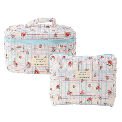 Tragbare Kosmetiktasche, Kosmetiktasche mit Reißverschluss, tragbare Handtaschen für Damen, multifunktionale Kosmetiktaschen, Kosmetiktaschen mit großer Kapazität von Anulely