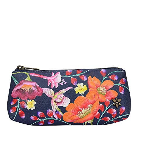 Anuschka Damen-Kosmetiktasche Echtleder Handbemalt Original Artwork - Moonlit Meadow von Anuschka