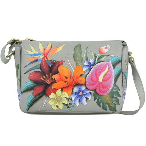 Anuschka Damen Original handbemalter Organizer aus echtem Leder, Tropical Paradise Taupe, Einheitsgröße von Anuschka