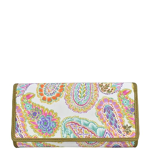 Anuschka Wanderlust Kollektion - Dreifach Faltbare RFID Geldbörse - Nylon-RFID-Geldbörse für Damen - Boho Paisley von Anuschka