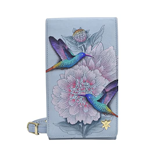 Anuschka Handbemalte Crossbody Smartphone Tasche mit RFID Schutz - Rainbow Birds von Anuschka