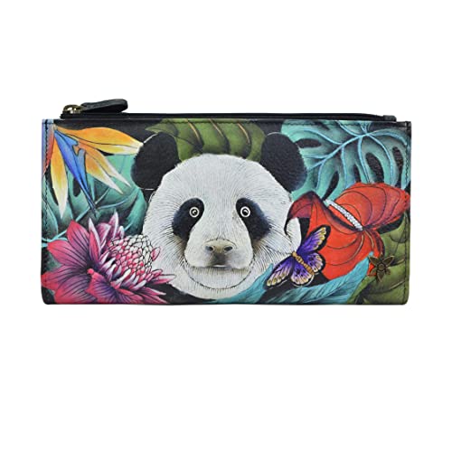 Anuschka Handbemalte Damenbörse mit RFID-Schutz aus echtem Leder - Happy Panda Anuschka Handbemalte Damenbörse mit RFID-Schutz aus echtem Leder - Happy Panda von Anuschka