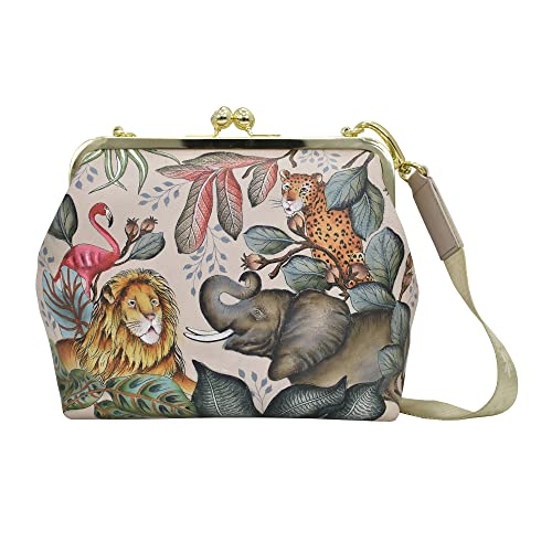 Anuschka Handbemalte Frame Satchel Tasche aus Echtleder - African Adventure von Anuschka