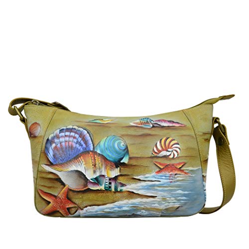 Anuschka Handbemalte Hobo Schultertasche aus Echtleder - Gift of the Sea von Anuschka