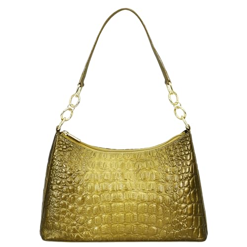 Anuschka Handbemalte Hobo aus Echtleder mit Kettenriemen - Croc Embossed Desert Gold Anuschka Handbemalte Hobo aus Echtleder mit Kettenriemen - Croc Embossed Desert Gold von Anuschka
