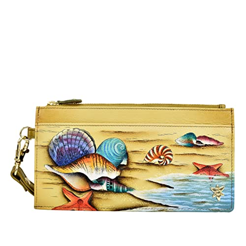 Anuschka Handbemalte Organizer Clutch mit Handschlaufe aus echtem Leder RFID-Schutz - Gift of the Sea von Anuschka