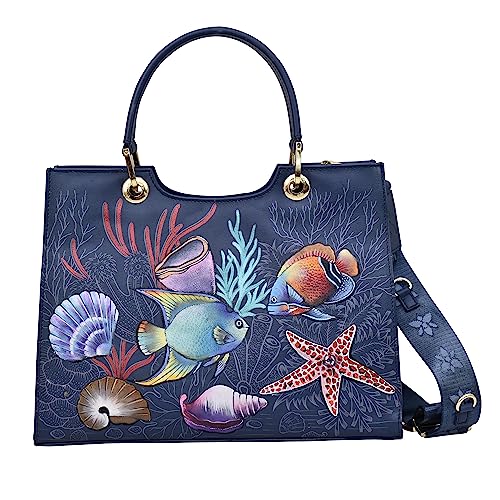 Anuschka Handbemalte Satchel Tasche aus Echtleder - Mystical Reef von Anuschka