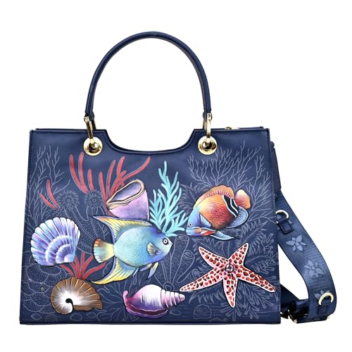 Anuschka Handbemalte Satchel Tasche aus Echtleder - Mystical Reef von Anuschka