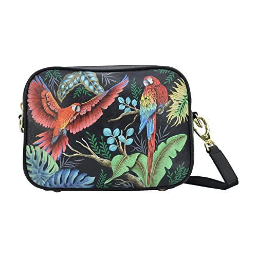 Anuschka Handbemalter Twintop Messenger Bag aus Echtleder - Rainforest Beauties von Anuschka