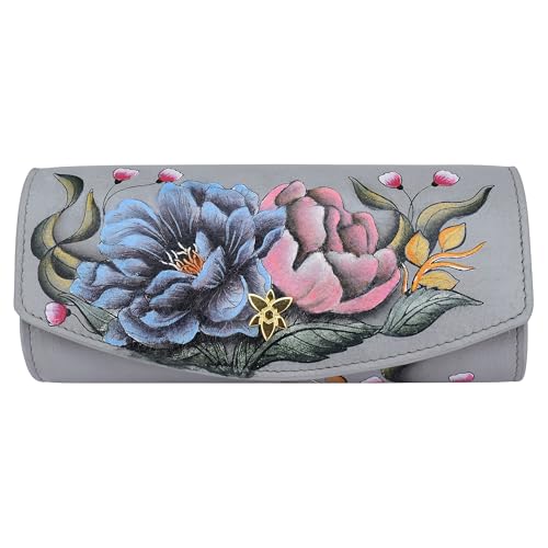Anuschka Original Handbemaltes Echtleder Brillenetui mit Klappe für Frauen - Ethereal Garden von Anuschka