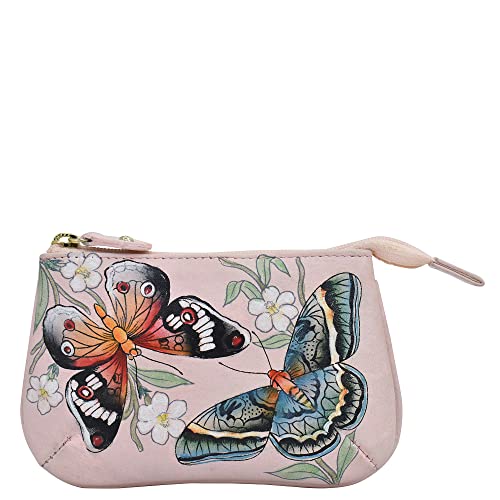 Anuschka Reißverschlusstasche aus echtem Leder, handbemalt, mittelgroß -Butterfly Melody von Anuschka