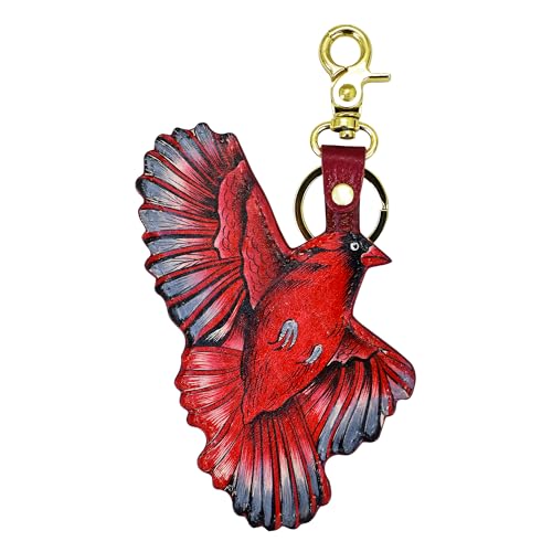 Anuschka Taschenanhänger aus handbemaltem Leder, Charm für Handtaschen - Cardinal Family von Anuschka