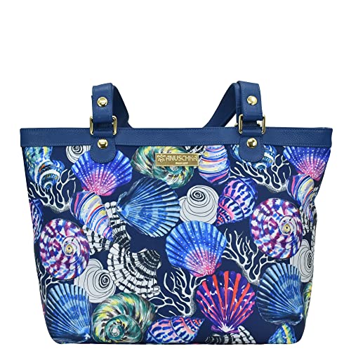 Anuschka Wanderlust Kollektion Zip-Top City Tote - Stoff-Umhängetaschen für Damen - Sea Treasures von Anuschka