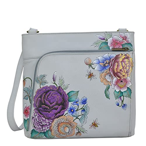 Anuschka Handbemalte Crossbody Tasche mit Organizerfach & RFID-Schutz - Floral Charms von Anuschka