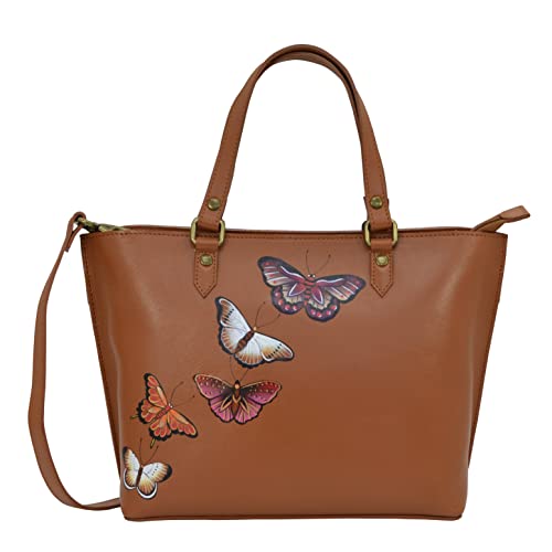 Anuschka Women's Echtleder Medium Tote - Handbemalte Handwerkskunst - Butterflies Honey von Anuschka