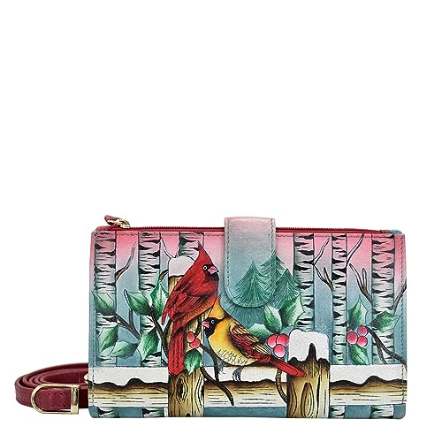 Anuschka Women's Handytasche und Portemonnaie aus Echtleder - Snowy Cardinal von Anuschka