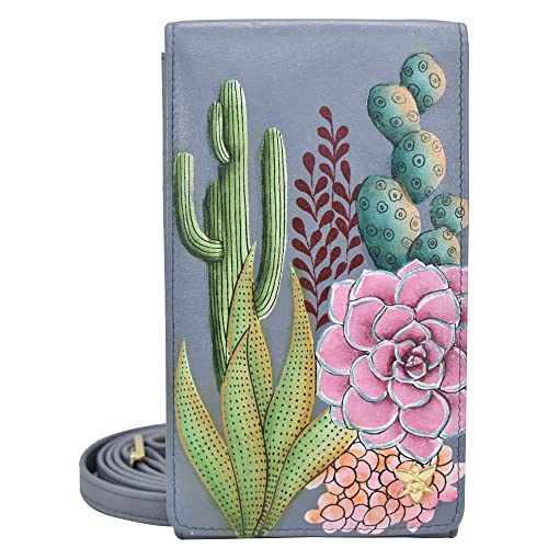 Anuschka Handbemalte Crossbody Smartphone Tasche mit RFID Schutz - Desert Garden von Anuschka